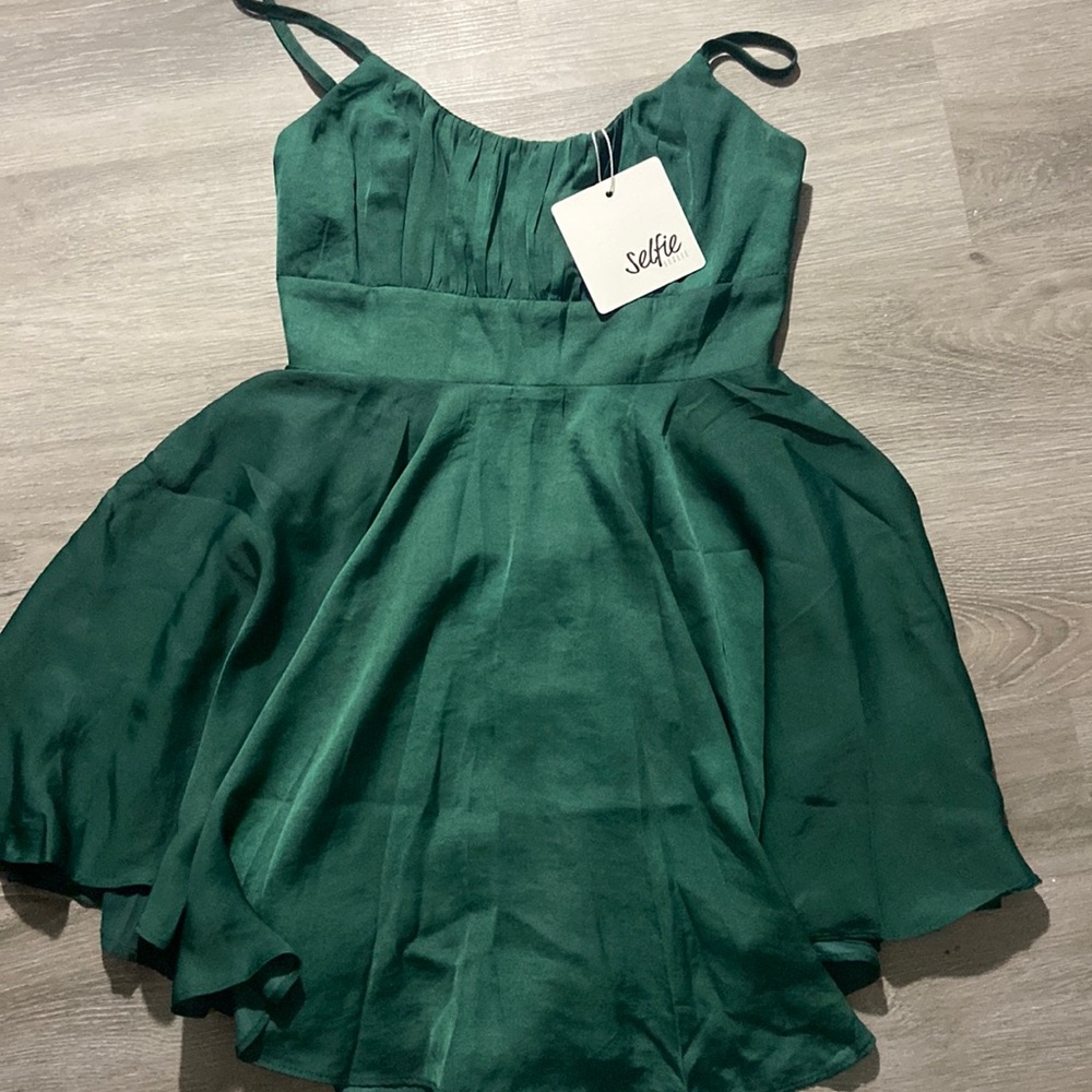 A line dress forest green